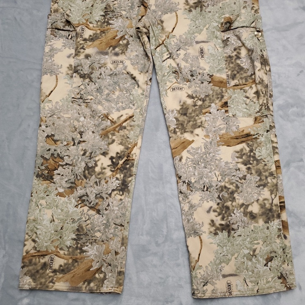 Kings Camo Pants Mens 38x29 Green Brown Desert Shadow Cargo Adjustable Waist VTG - Picture 2 of 9